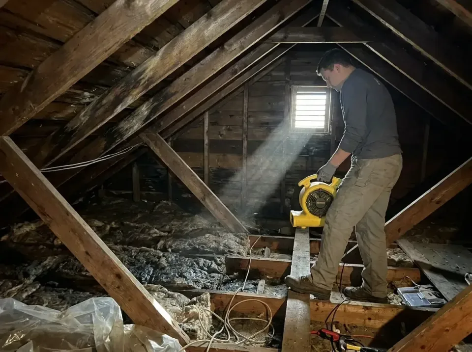 attic-water-damage-drying-proc-007 — frequently asked questions, Emergency Water Extraction & 24/7 Flood Response in Blue Hi…